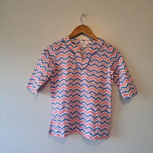Vineyard Vines Girls Whale Tail‎ Chevron Tunic Swim Cover Up Blouse Sz XSmall